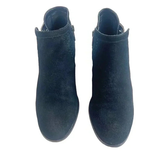 Vince Camuto Pamma Black Suede Booties Gold Buckle Women's Size 6.5 - Picture 3 of 9